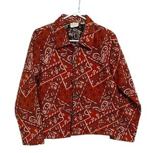 Vintage New Identity rust bandanna jacket in size small